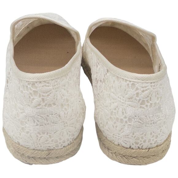 Tom’s Alpargata Floral Lace Espadrilles Women's 9.5 Off White - Picture 5 of 7